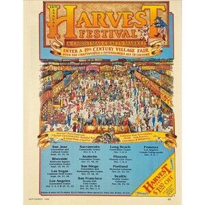 Harvest Festival & Christmas Craft Fair Graphic of Fair Vintage Print Ad 1986